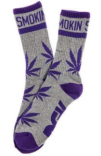 DGK Socks The Stay Smokin' Crew in Athletic Heather Grey and Purple