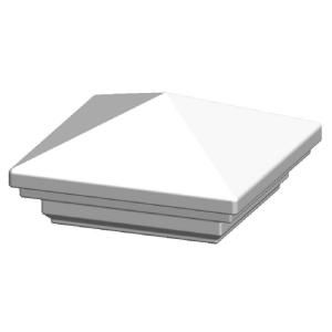 Pegatha 3.5 in. x 3.5 in. Aluminum White Pyramid Post Cap PC P 3.5 W