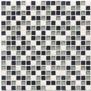 Jeffrey Court Classic Check 12 in. x 12 in. x 8 mm Glass Marble Mosaic Wall Tile 99201