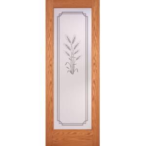 Feather River Doors Harvest Woodgrain 1 Lite Unfinished Oak Interior Door Slab ON15012868E631
