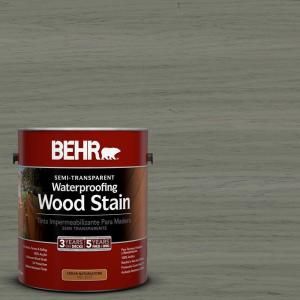BEHR 1 gal. #ST 137 Drift Gray Semi Transparent Waterproofing Wood Stain 307701