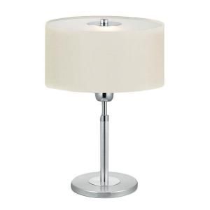Eglo Halva 15 in. 1 Light Brushed Aluminum and Chrome Table Lamp 88564A