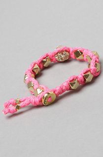 Ettika The Bolo Cord Large Faceted Beads Bracelet in Pink