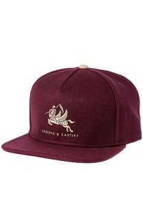 Crooks and Castles Hat Burglary Snapback in Burgundy