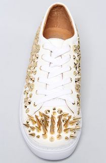 Jeffrey Campbell Sneakers Gold Spikes in White