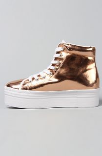 Jeffrey Campbell The Homg Sneaker in Rose Gold and White