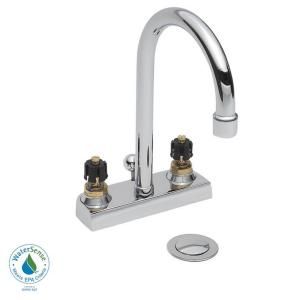 American Standard Heritage 4 in. 2 Handle High Arc Bathroom Faucet in Polished Chrome with Metal Pop Up Drain 7401.000.002