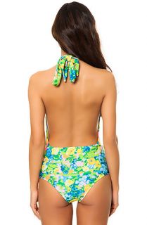 Beach Riot Swimwear Pretty Mama One Piece Floral Blue and Pink