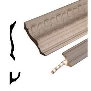 Lynea Molding Celestial Acanthus Leaf 8 in. x 8 ft. Crown Moulding Kit with Light Tray Crown and Rope Light ACK48904