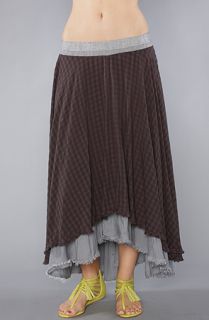 Free People The Checkered Plaid High Low Maxi Skirt
