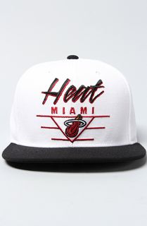 Mitchell & Ness The Miami Heat Court Series Snapback Cap in White Black