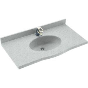 Swanstone Europa 43 in. Solid Surface Vanity Top with Basin in Tahiti Gray EV1B2243 053