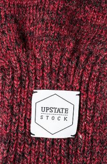 Upstate Stock Gloves Fingerless Ragg Wool in Red