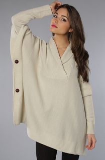 *MKL Collective The Oversized Sweater Poncho in Cream