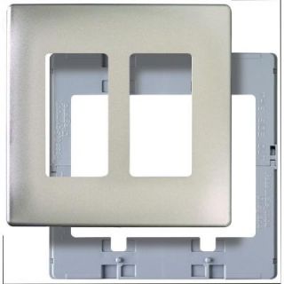 Pass & Seymour Screwless 2 Gang Decorator Wall Plate   Nickel Color SWP262NIBPCC10