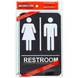 The Hillman Group 9 in. x 6 in. Acrylic Unisex Restroom and Pictogram Braille Sign 844149