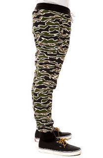 DOPE Sweatpants This Means War in Tiger Camo Green