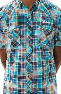Winchester Shirt SS Plaid Woven Buttondown in Turquoise