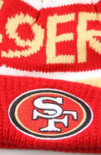 47 Brand Hats The San Francisco 49ers Calgary Pom Beanie in Light Gold Red