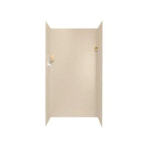 Swanstone 36 in. x 36 in. x 72 in. Three Piece Easy Up Adhesive Shower Wall Kit in Bermuda Sand SK 363672 040