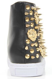 Jeffrey Campbell Sneaker Spiked in Black and Gold