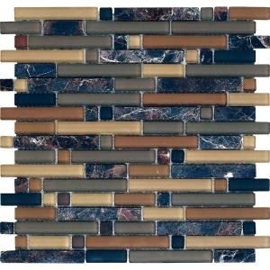 EPOCH Varietals Rioja 1651 Stone And Glass Blend Mesh Mounted Floor and Wall Tile   2 in. x 12 in. Tile Sample RIOJA SAMPLE