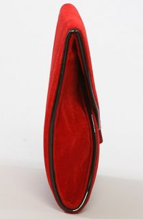 Nila Anthony The Suede Envelope Clutch in Red