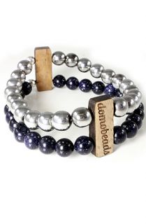 Domo Beads Silver Space Beads Double Bracelet