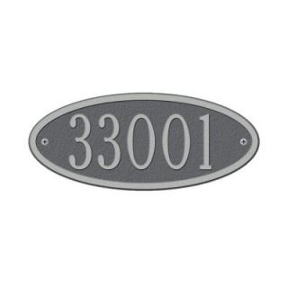Whitehall Products Madison Oval Pewter/Silver Petite Wall One Line Address Plaque 4008PS