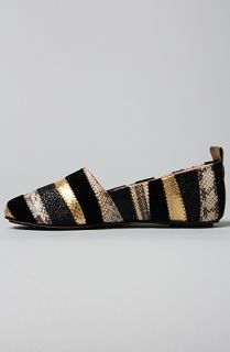 House of Harlow 1960 The Kail Shoe in Black and Gold Multi