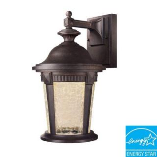 Hampton Bay Basilica Collection Wall Mount Outdoor Mystic Bronze 9 in. LED Lantern HB7044LEDP 293