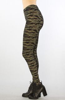 Crooks and Castles The Tiger Camo Leggings in Olive Camo