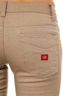 Dickies Pants 5 Pocket Skinny Stretch Twill in Khaki