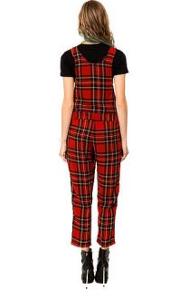 See You Monday Overalls Plaid in Red