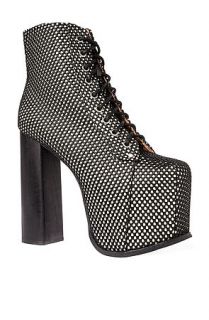 Jeffrey Campbell Shoe The Big Lita in Mesh Glow Black