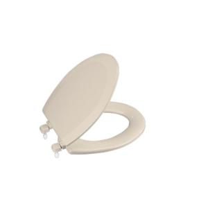 KOHLER Triko Elongated Molded Toilet Seat with Closed front Cover and Plastic Hinge in Innocent Blush K 4712 T 55
