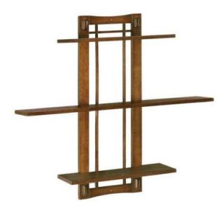 Home Decorators Collection Artisan Light Oak 32 in. W 3 Wall Shelf with Single Wide Open Panel 0490920950
