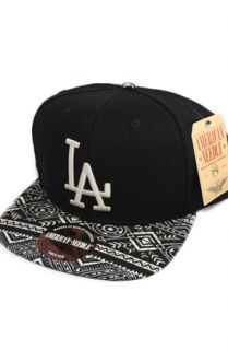 123STRAPBACKS Los Angeles Dodgers Logo Tribal Bill Strapback HatBlackTribal