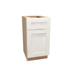 Home Decorators Collection Assembled 15x34.5x24 in. Base Cabinet with 1 Rollout Tray in Newport Pacific White B15R 1T NPW