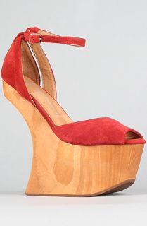 Jeffrey Campbell The Str8up Shoe in Dark Red Suede