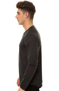 ARSNL The Harris Pocket Raglan Henley in Charcoal Heather and Heather Grey