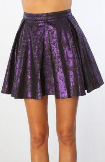 Motel The Libby Shimmer Box Pleated Skirt in Purple