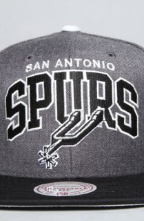 Mitchell & Ness The San Antonio Spurs Arch Logo G2 Snapback Hat in Gray