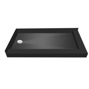 Redi Base 30 in. x 48 in. Double Threshold Shower Pan in Black with Left Drain P3048LDR PVC 13x6 4.5 4.5