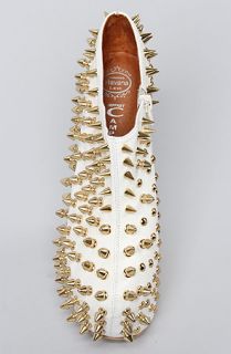 Jeffrey Campbell The Shadow Stud Shoe in White and Gold Stud