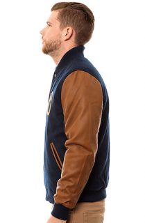 Obey The O Varsity Jacket in Navy Concrete Culture