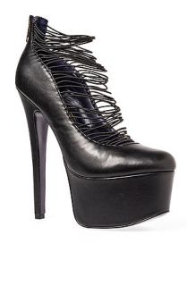 London Trash Shoe Ceres in Leather Black