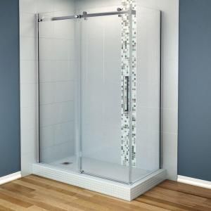 MAAX Halo 60 in. x 32 in. Corner Shower Enclosure Tempered Glass in Chrome 105944 900 084 100