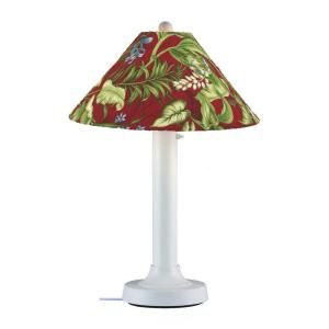 Patio Living Concepts Catalina 28 in. Outdoor White Table Lamp with Lacquer Shade 23641