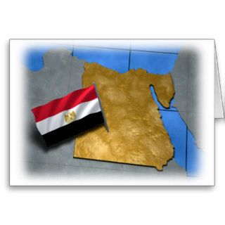 Egypt country with its flag greeting cards